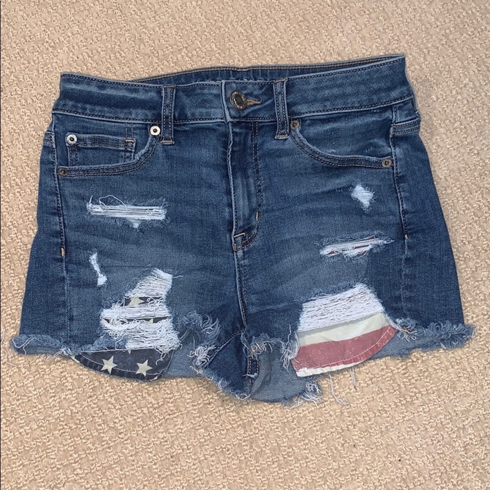 American Eagle shorts with American Flag pockets